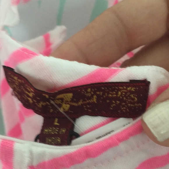 7 for all mankind size large, pink and white top - Picture 8 of 8